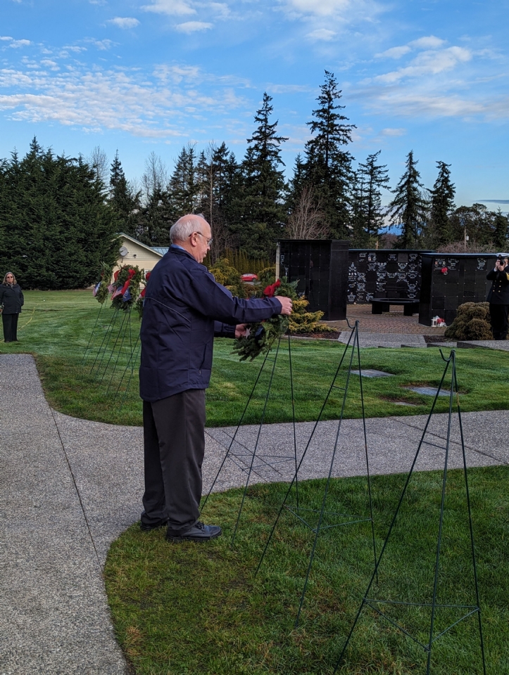 Members of Young-McCool VFW Post 12220 joined with American Legion Causland Post 13, Scout Troop 4081, Elks Lodge 1204, and citizens of Fidalgo Island to decorate the gravesites of veterans' interred at Fern Hill and Grandview Cemeteries on Fidalgo Island on December 16th, 2023.
